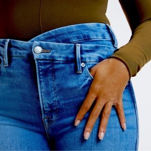 NWT Good American GOOD CURVE STRAIGHT CROSSOVER WAIST sz 27